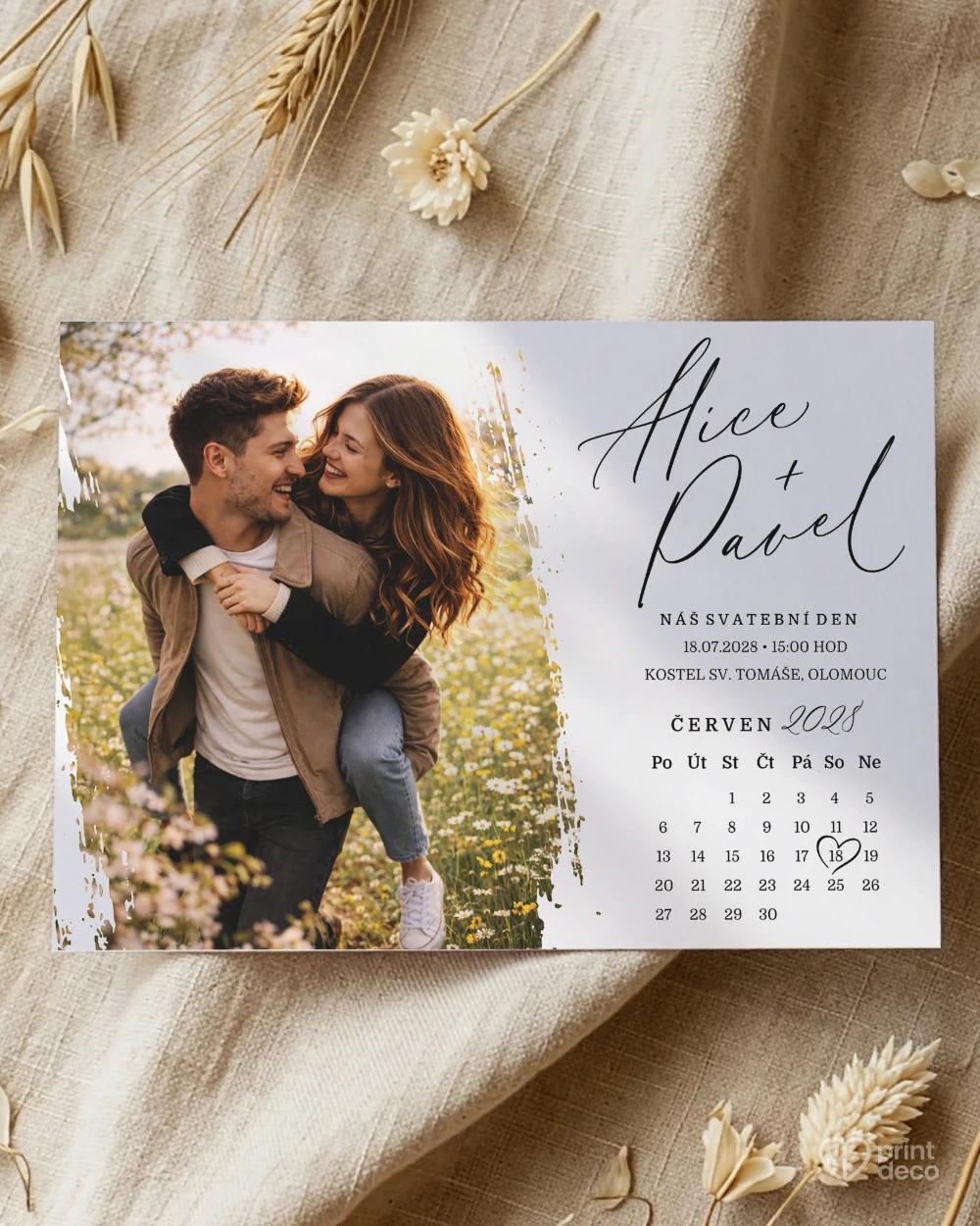 Svatební oznámení s fotografií – Náš den IV 0/2