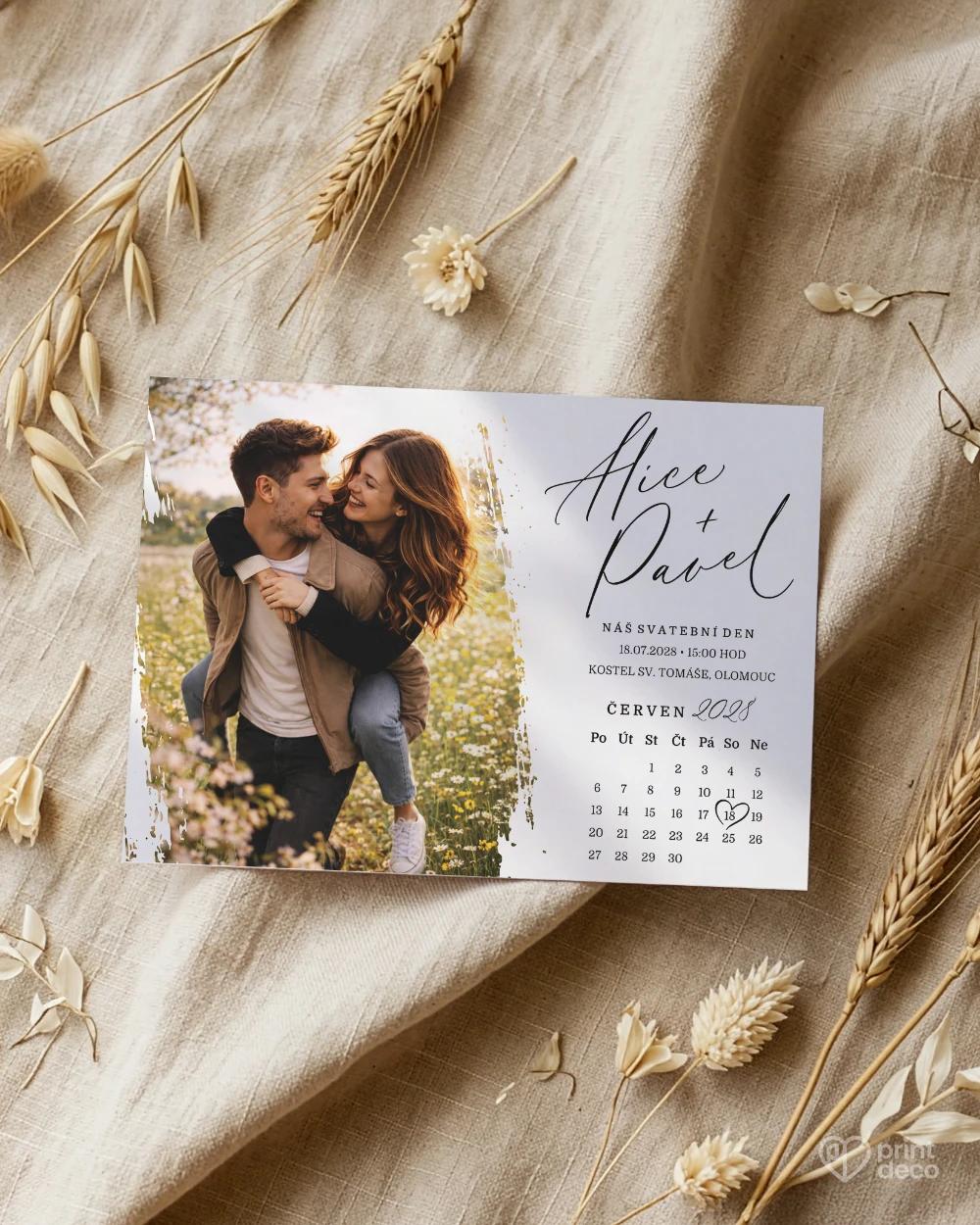 Svatební oznámení s fotografií – Náš den IV 1/2