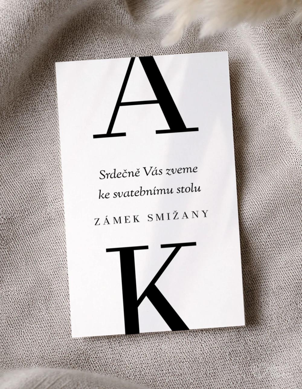 Pozvánky ke stolu – Elegantní monogram 0/1