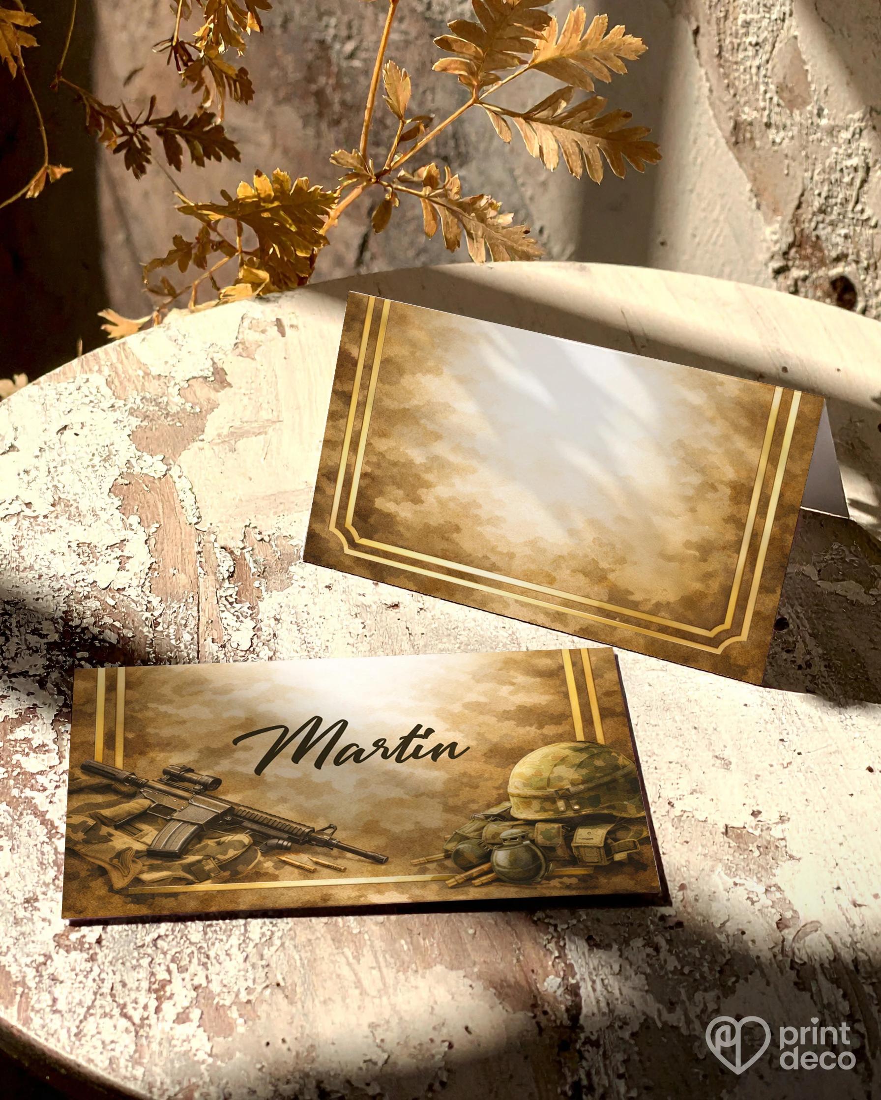 Jmenovky na oslavu pro vojáka 01 1/2