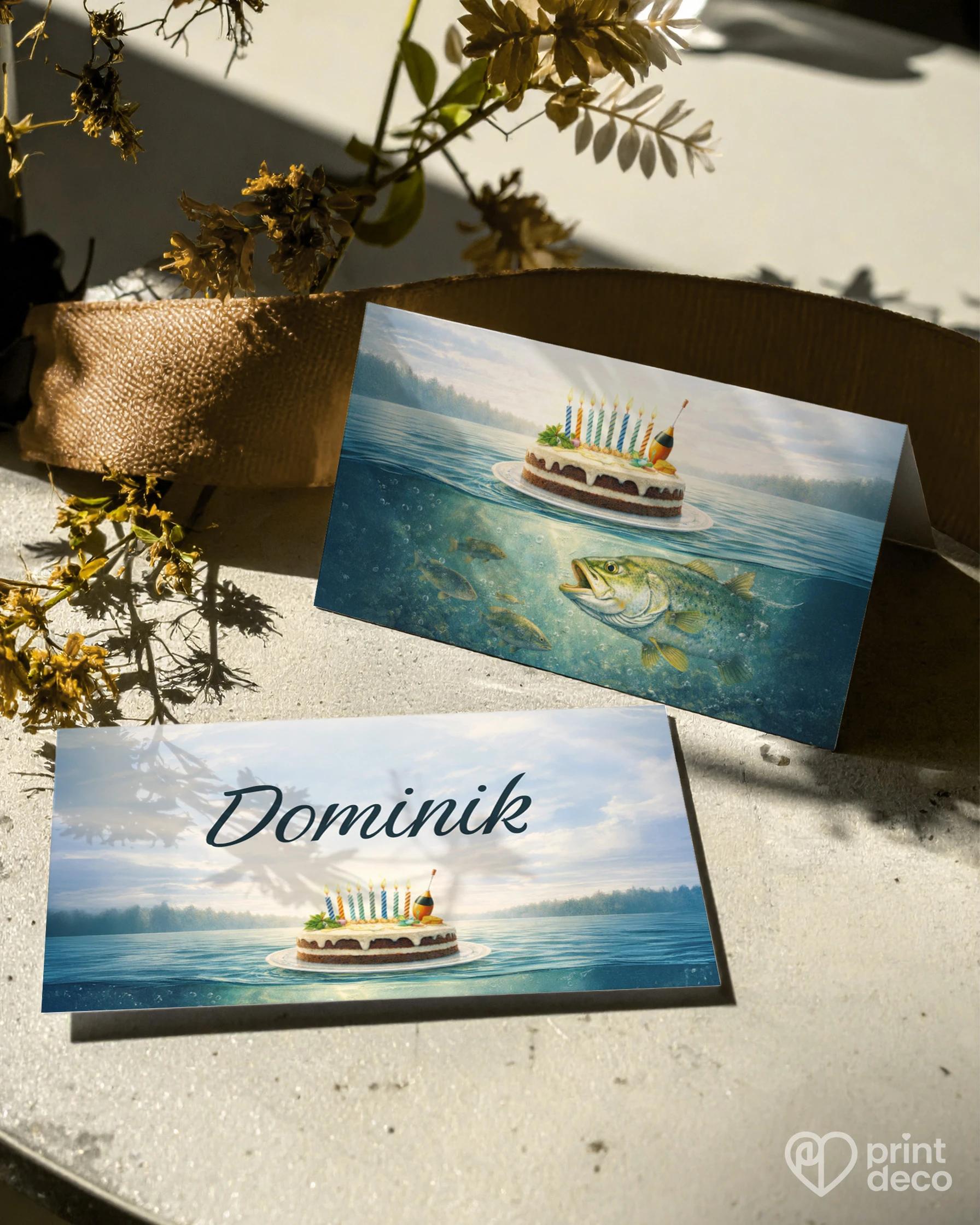 Jmenovky na oslavu Rybář 10 1/2