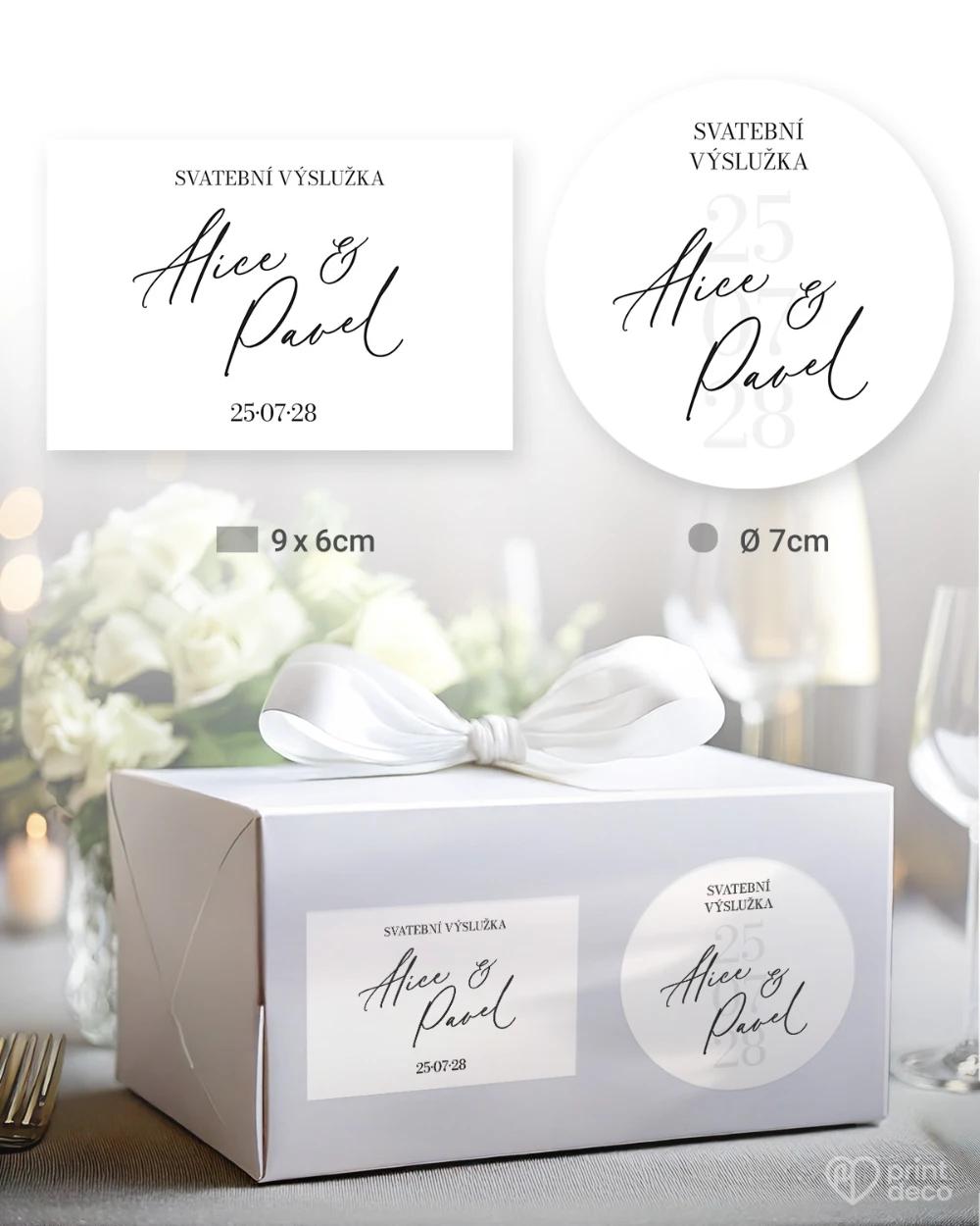 Svatební samolepky na výslužky Jemná elegance II 0/5