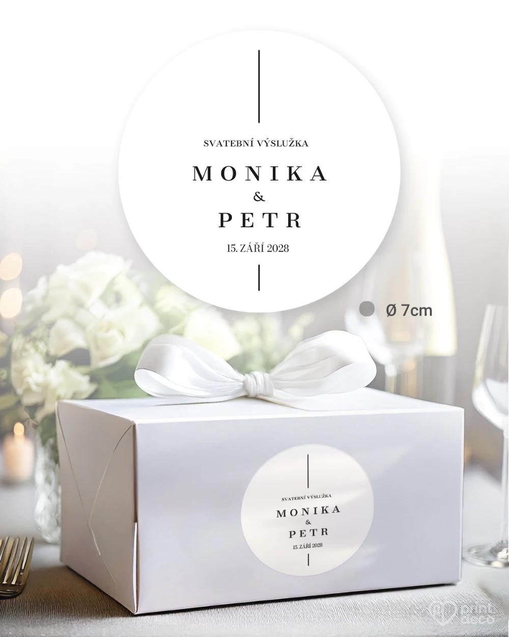Svatební samolepky na výslužky Jedna linie 1/5