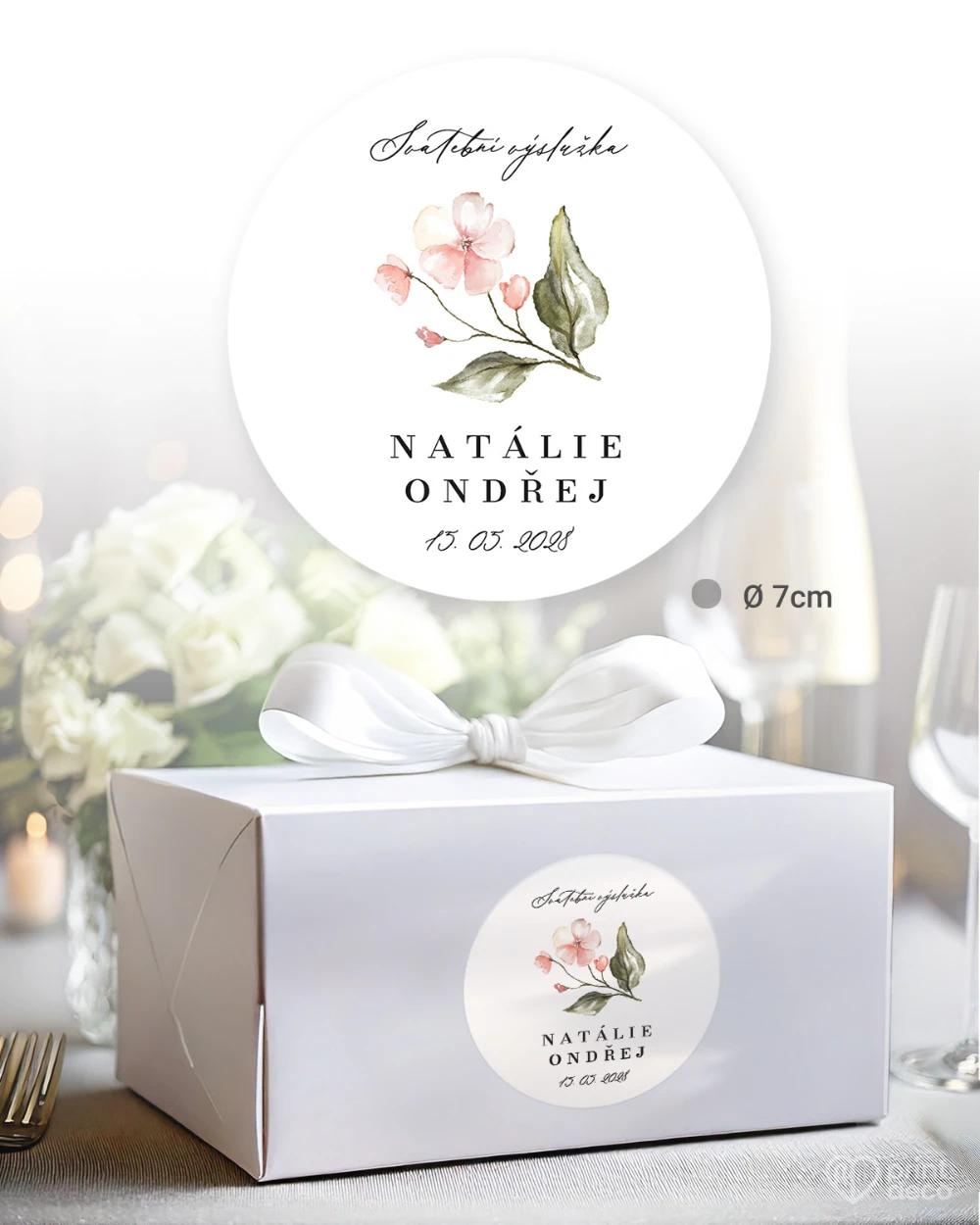 Svatební samolepky na výslužky Květinový slib III 1/5