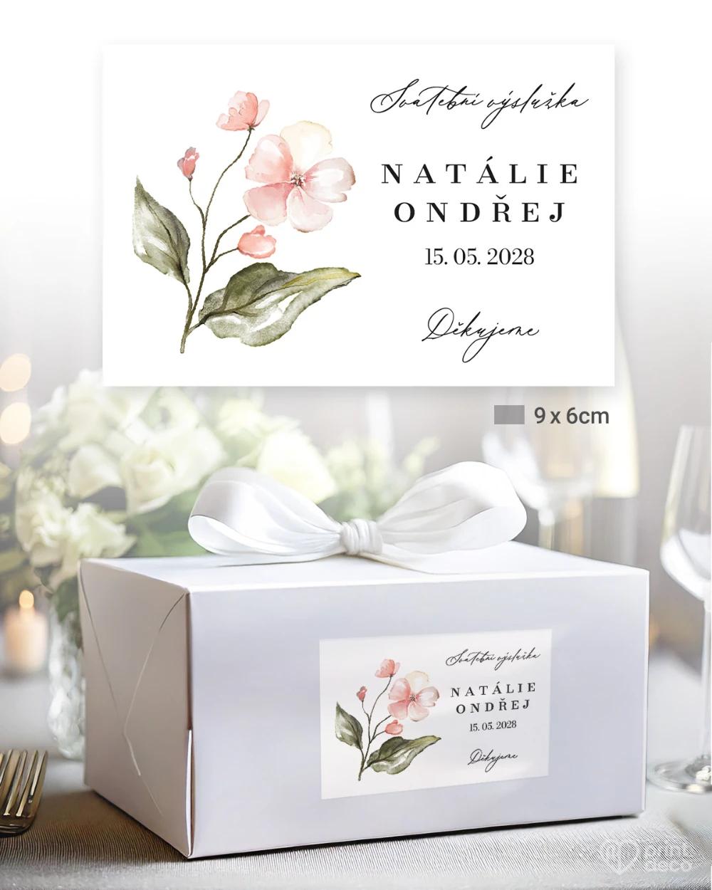 Svatební samolepky na výslužky Květinový slib III 2/5