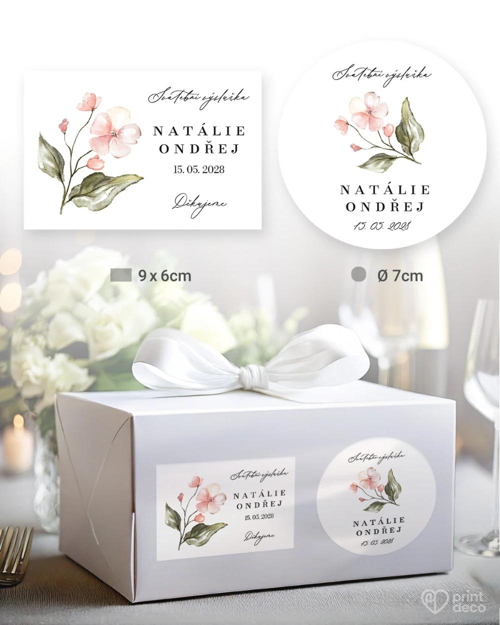Svatební samolepky na výslužky Květinový slib III 0/5