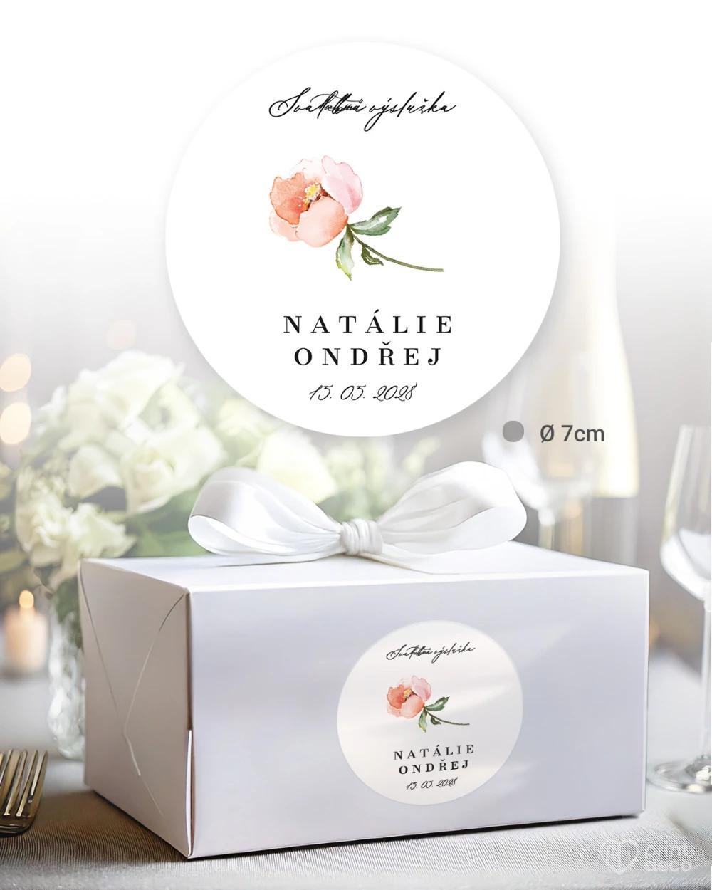 Svatební samolepky na výslužky Květinový slib IV 1/5