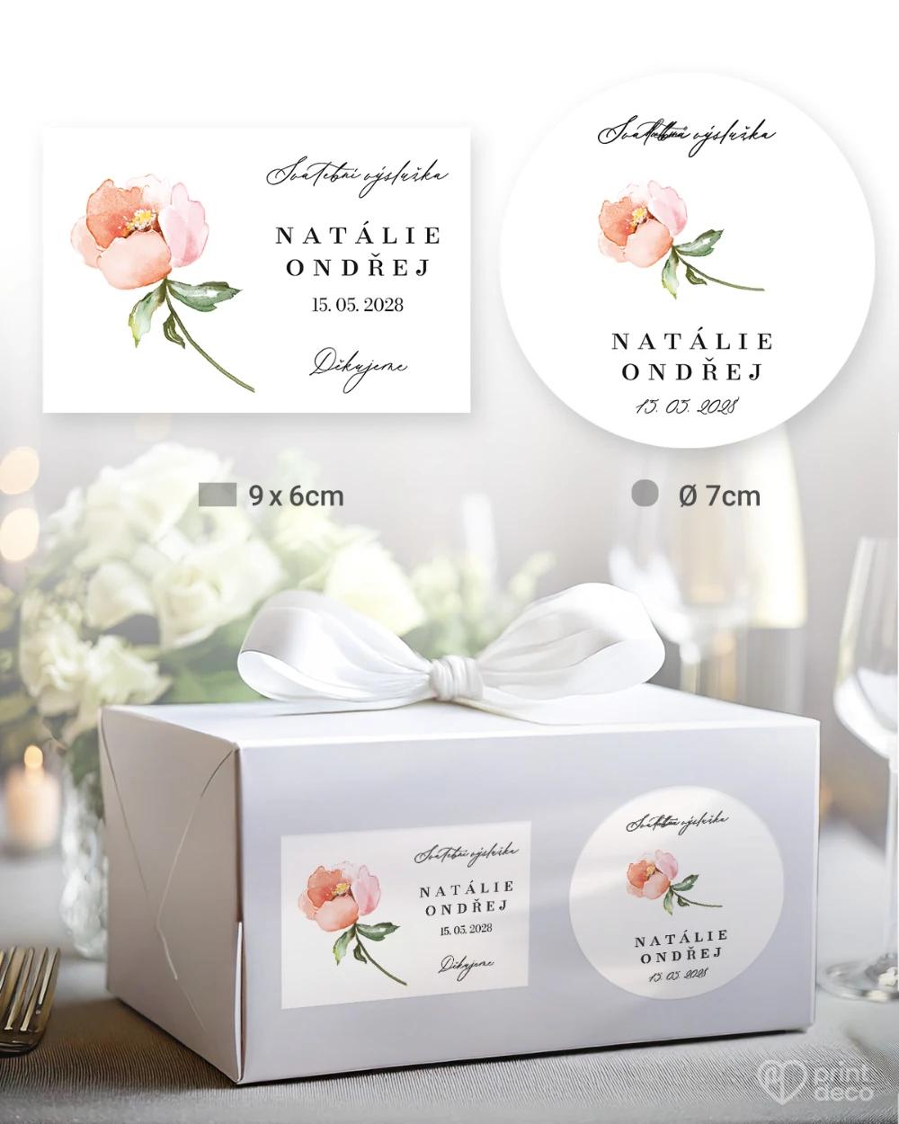 Svatební samolepky na výslužky Květinový slib IV 0/5