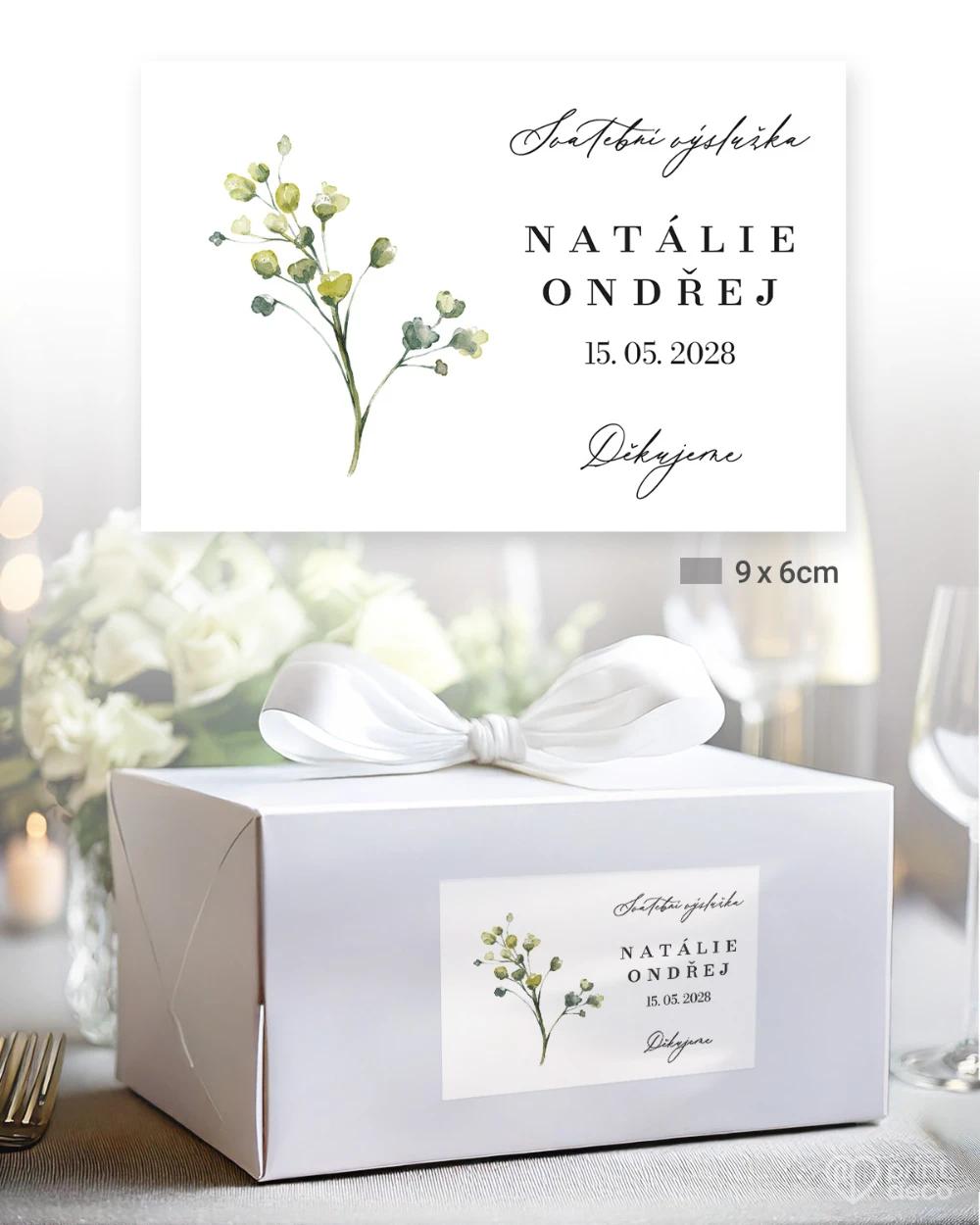Svatební samolepky na výslužky Greenery VIII 2/5