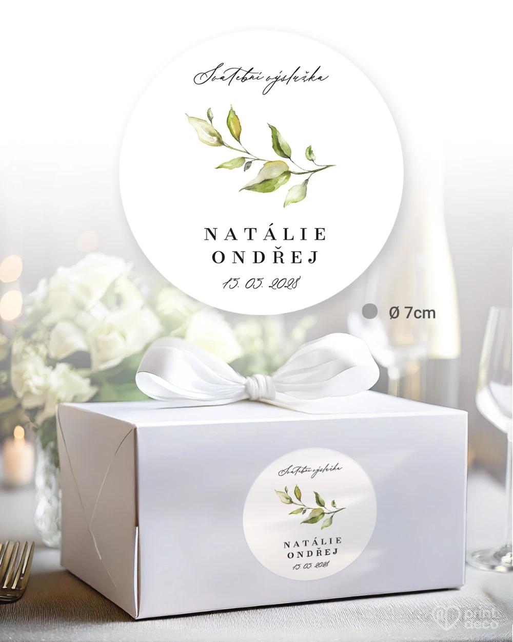 Svatební samolepky na výslužky Greenery IX 1/5