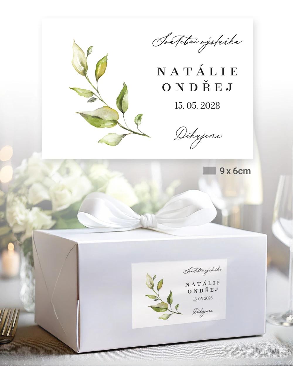 Svatební samolepky na výslužky Greenery IX 2/5