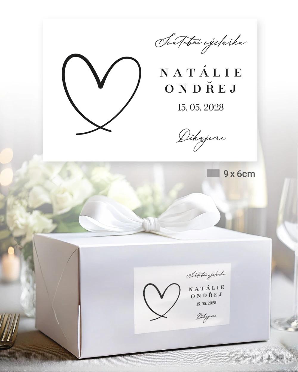 Svatební samolepky na výslužky Jedno srdce II 2/5