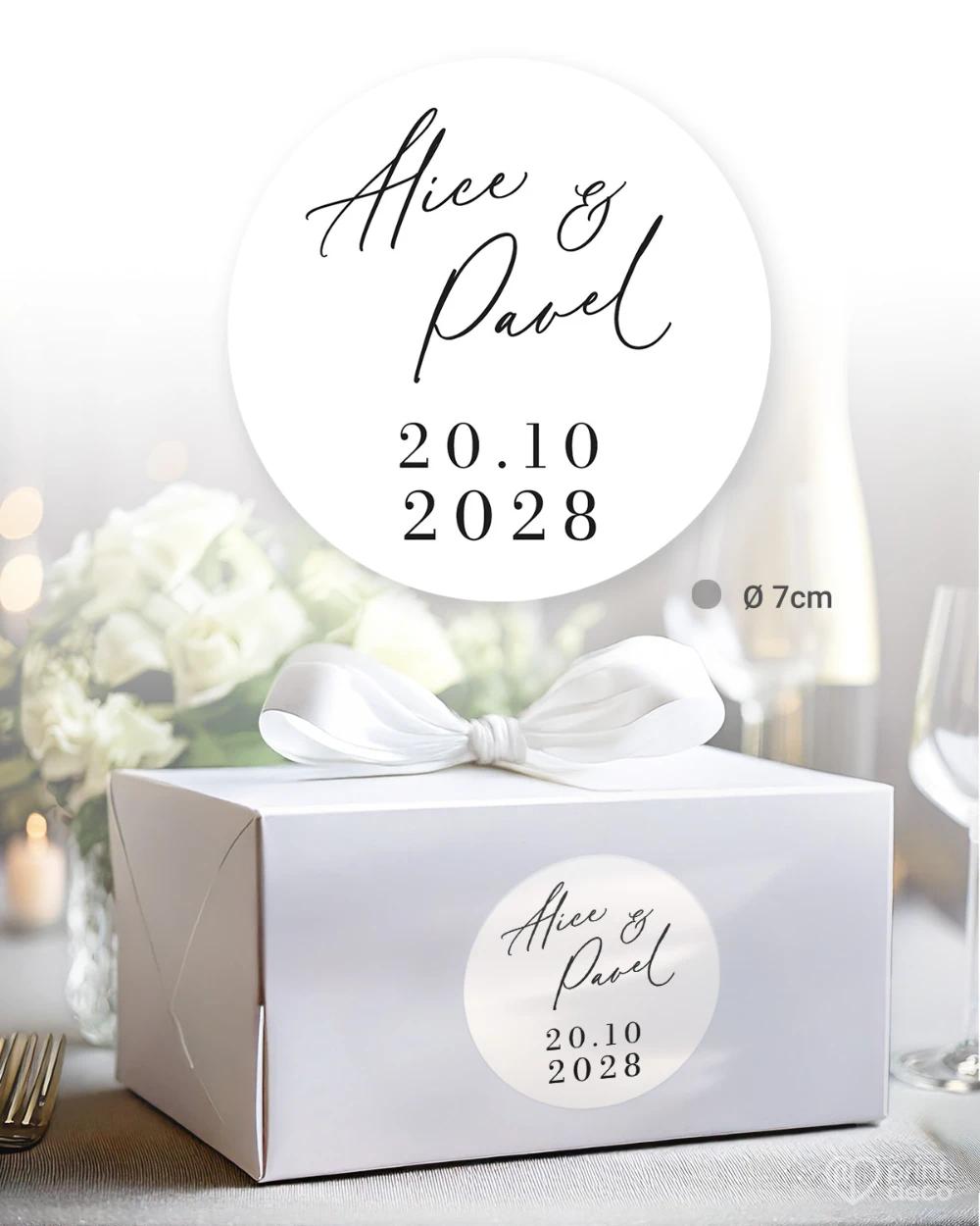 Svatební samolepky na výslužky Náš den 1/5