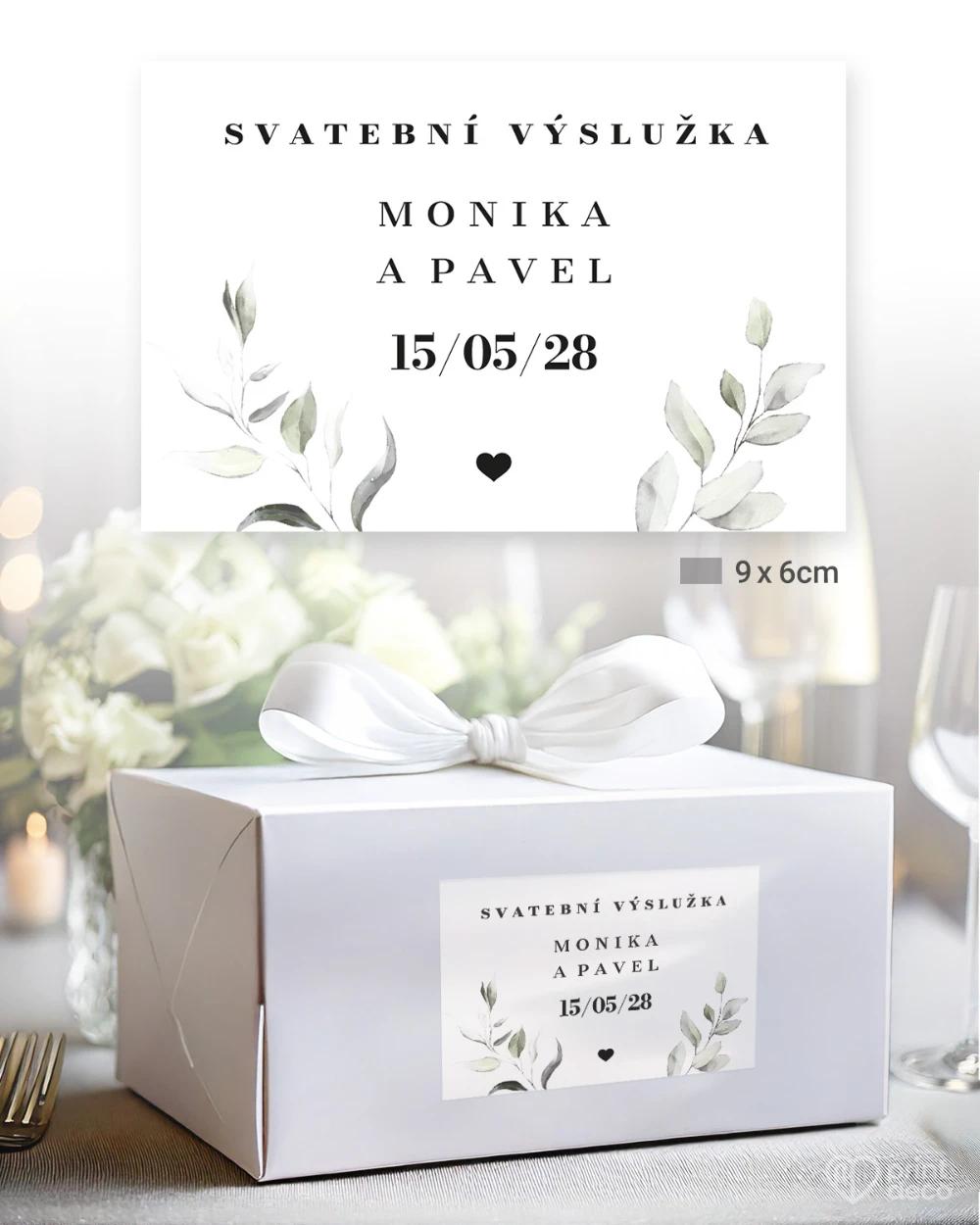 Svatební samolepky na výslužky Zelená romance 2/5