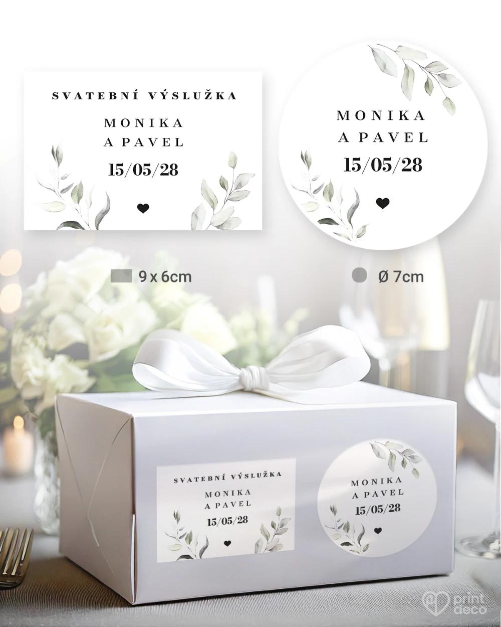 Svatební samolepky na výslužky Zelená romance 0/5