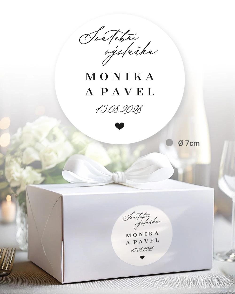 Svatební samolepky na výslužky Jedno srdce III 1/5