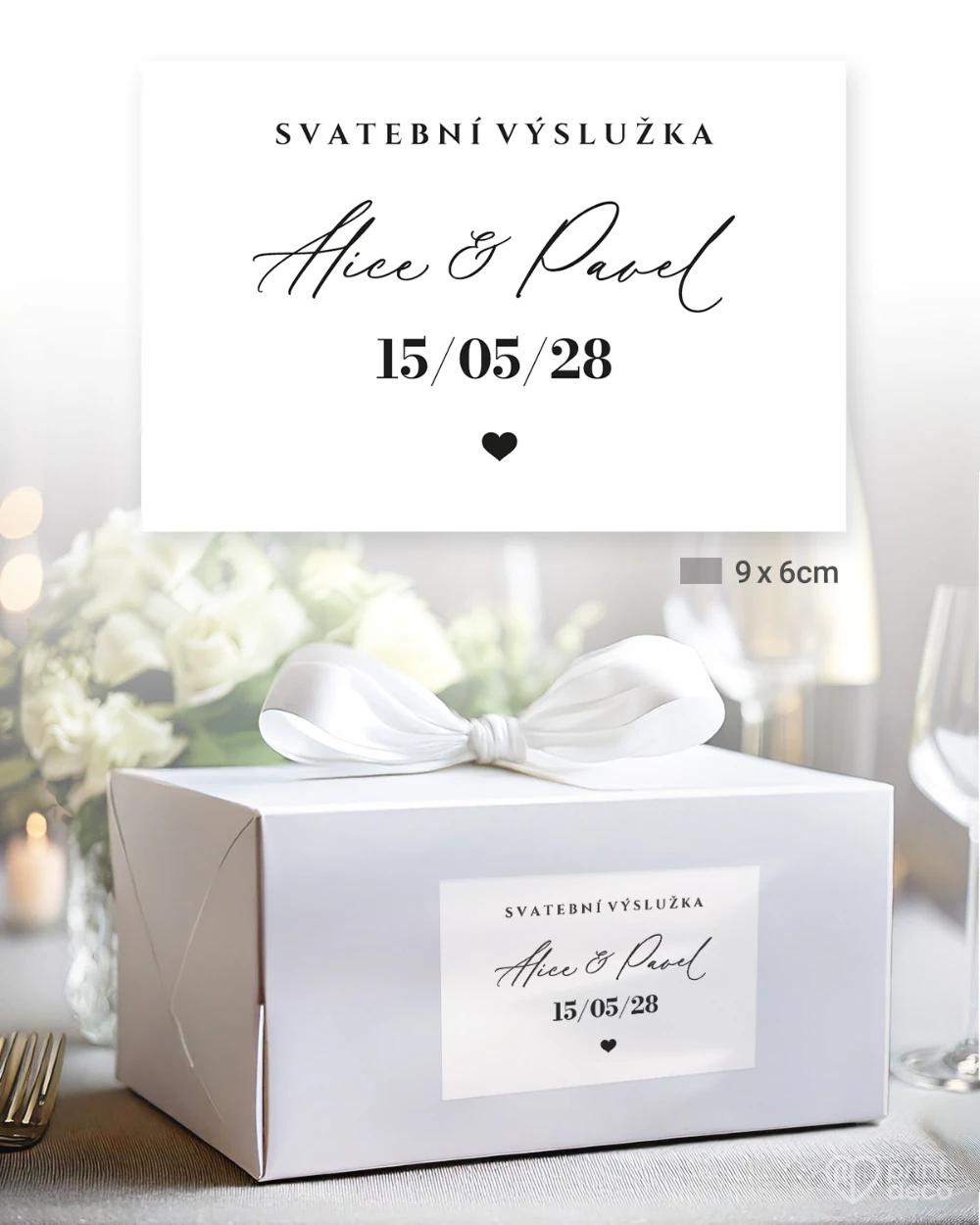 Svatební samolepky na výslužky Náš příběh 2/5
