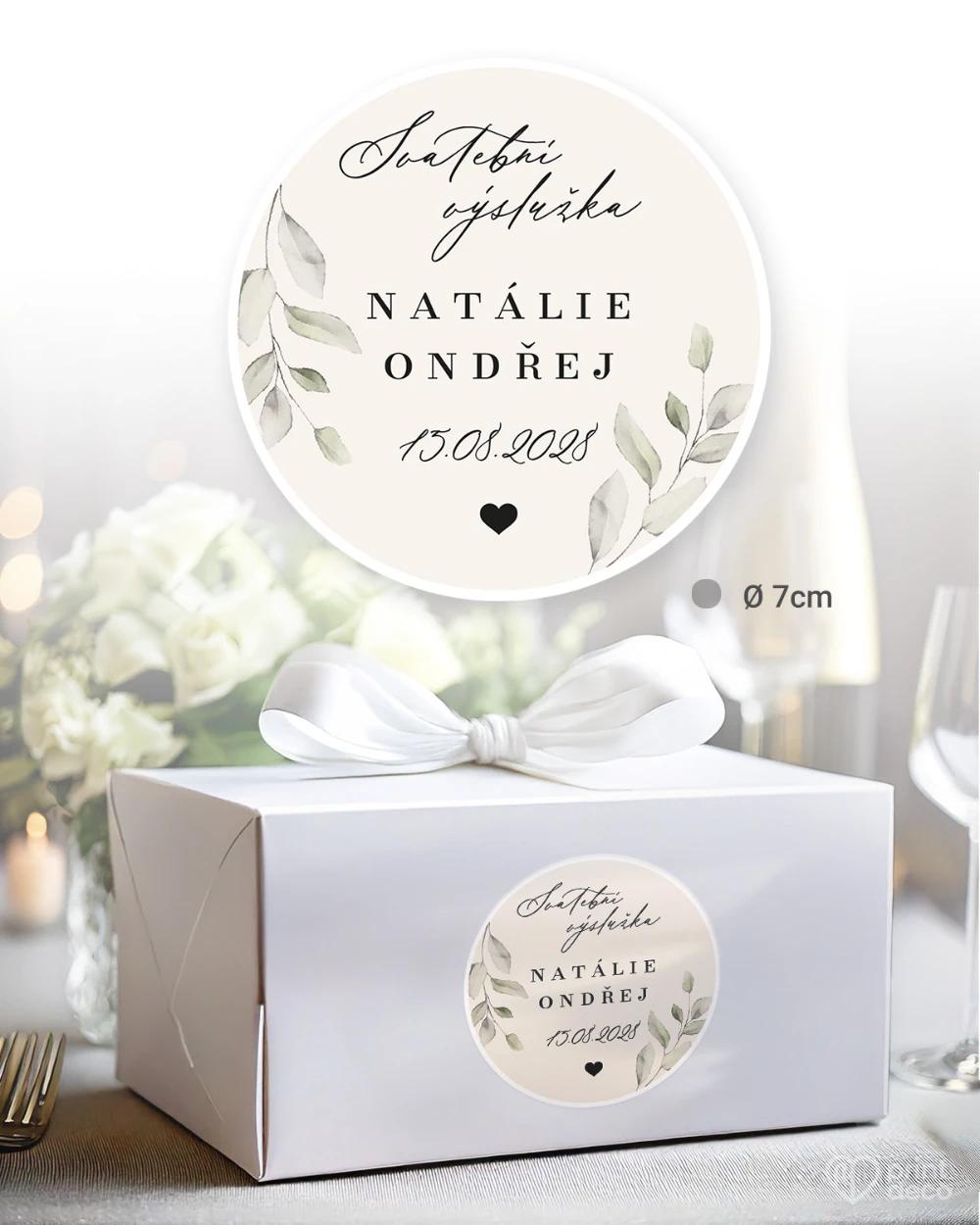 Svatební samolepky na výslužky Zelená romance II 2/5