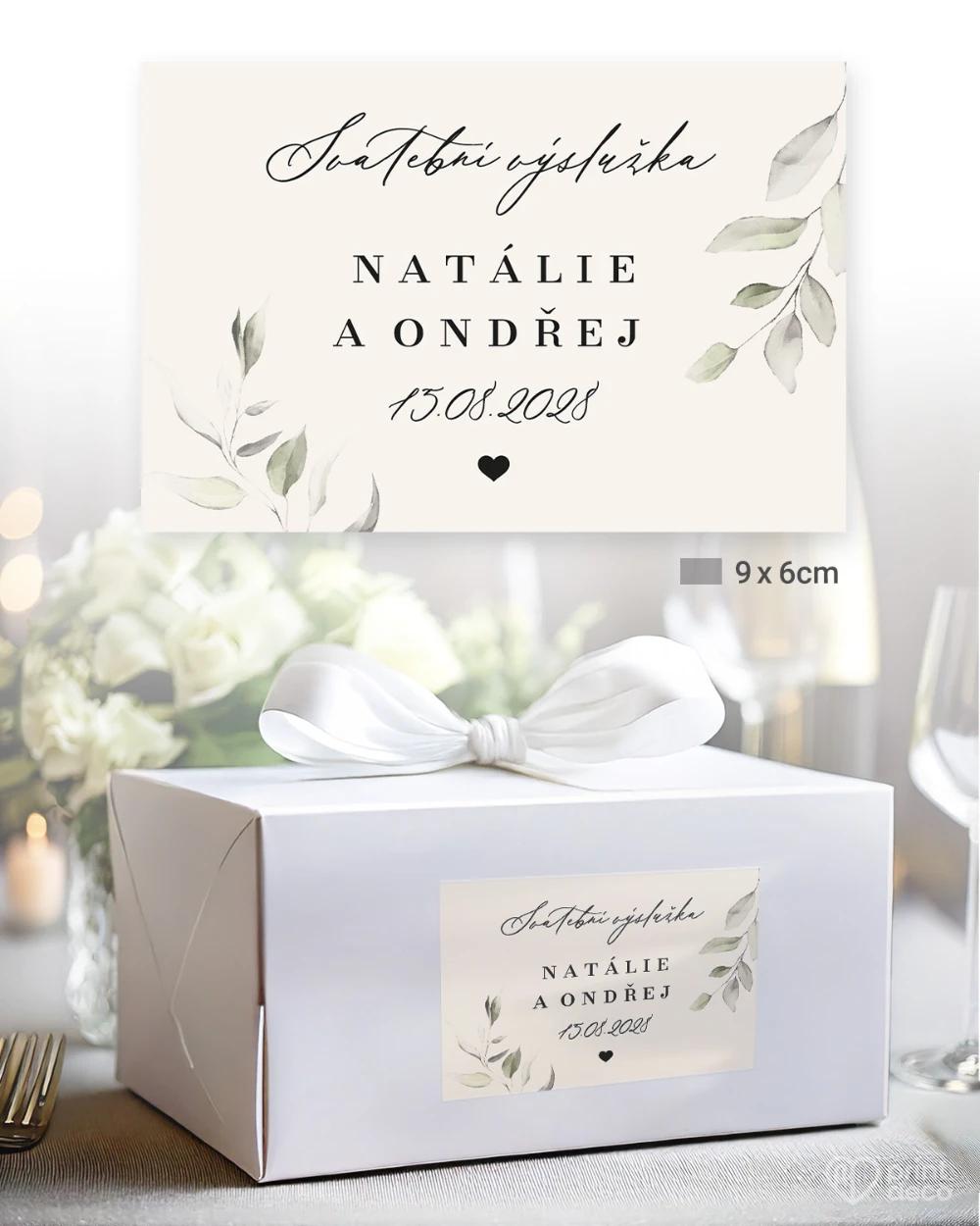 Svatební samolepky na výslužky Zelená romance II 1/5