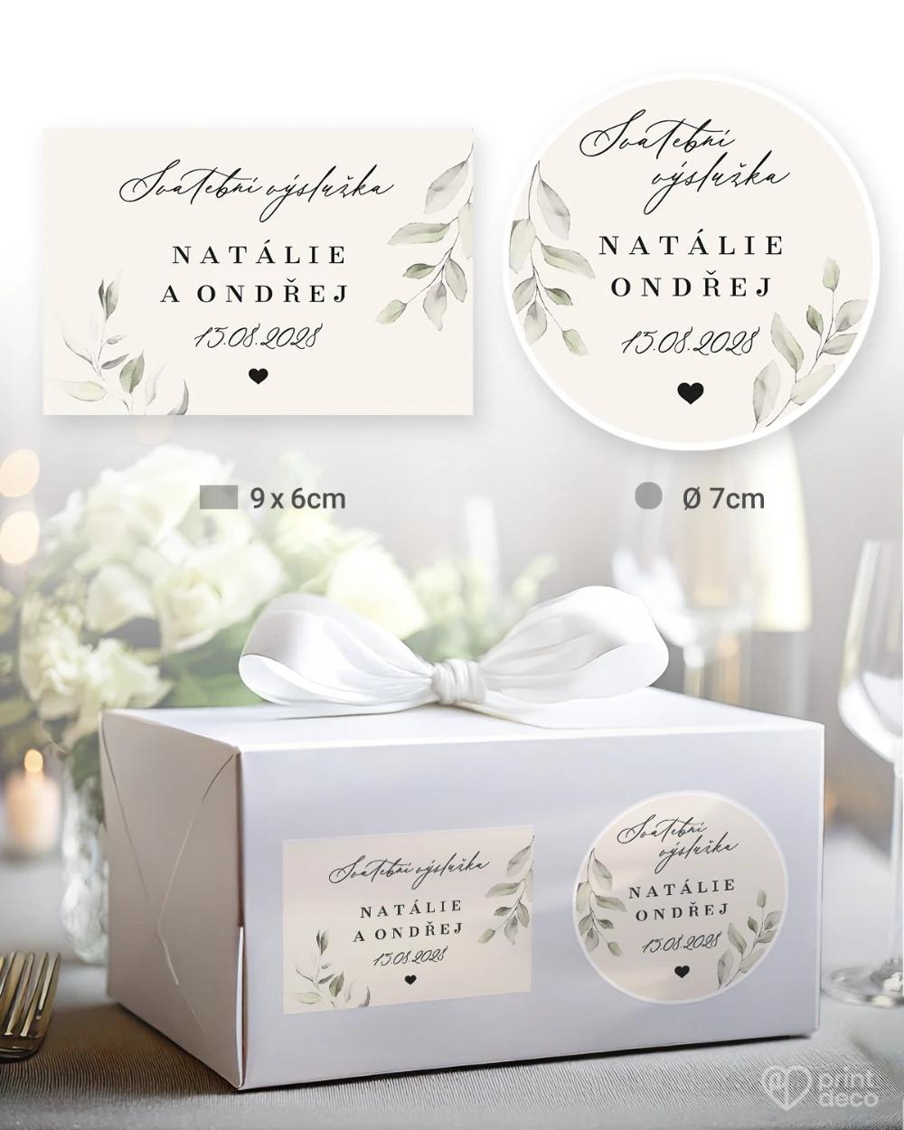 Svatební samolepky na výslužky Zelená romance II 0/5