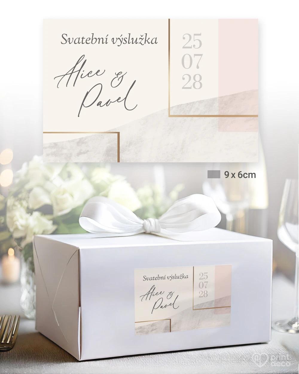 Svatební samolepky na výslužky Geometrická láska 1/5