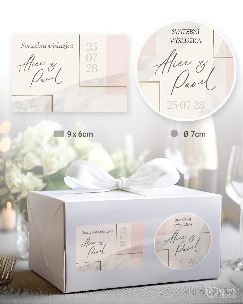 Svatební samolepky na výslužky Geometrická láska 0/5