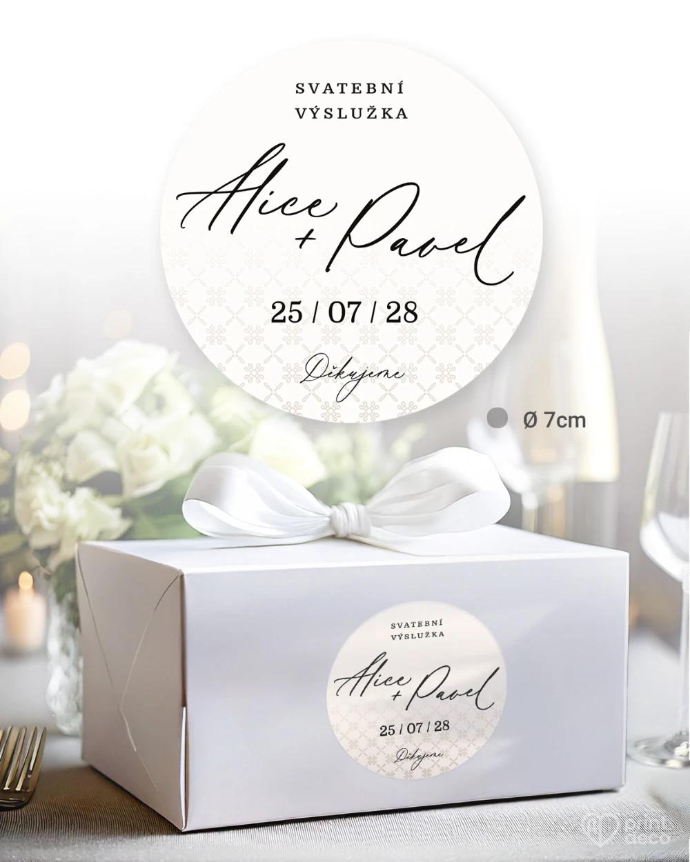 Svatební samolepky na výslužky V jemném spojen 2/5