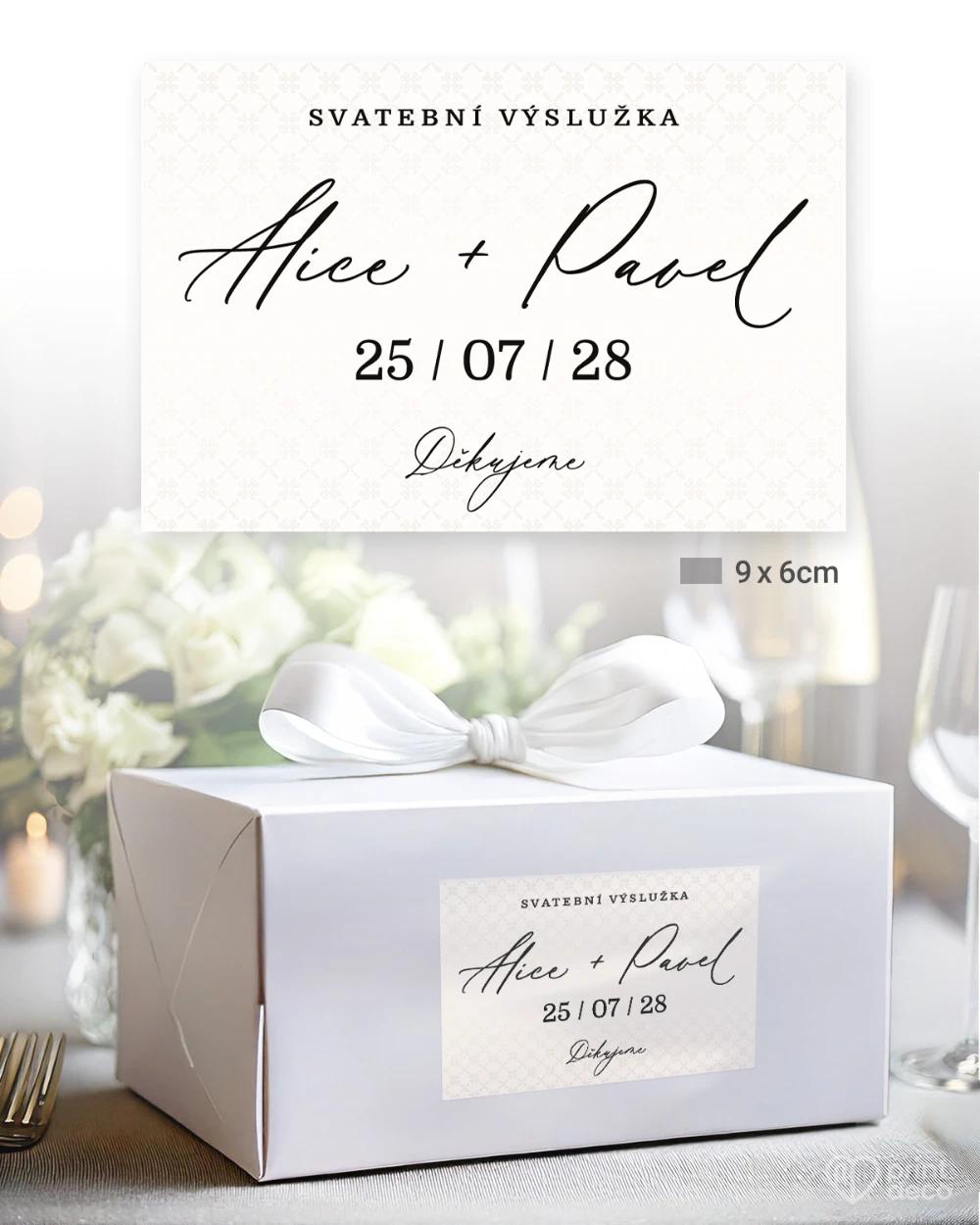 Svatební samolepky na výslužky V jemném spojen 1/5