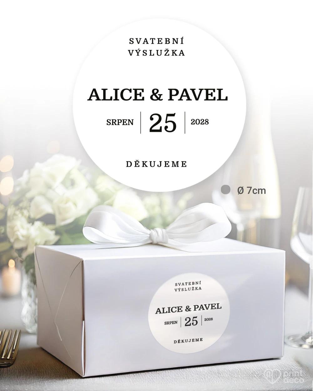 Svatební samolepky na výslužky Náš příběh V 2/5