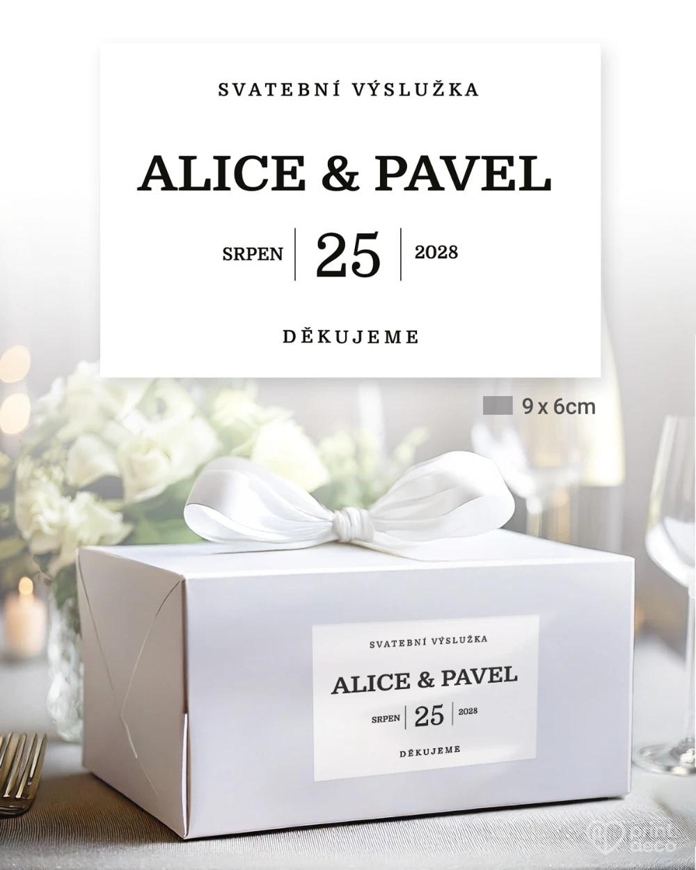 Svatební samolepky na výslužky Náš příběh V 1/5