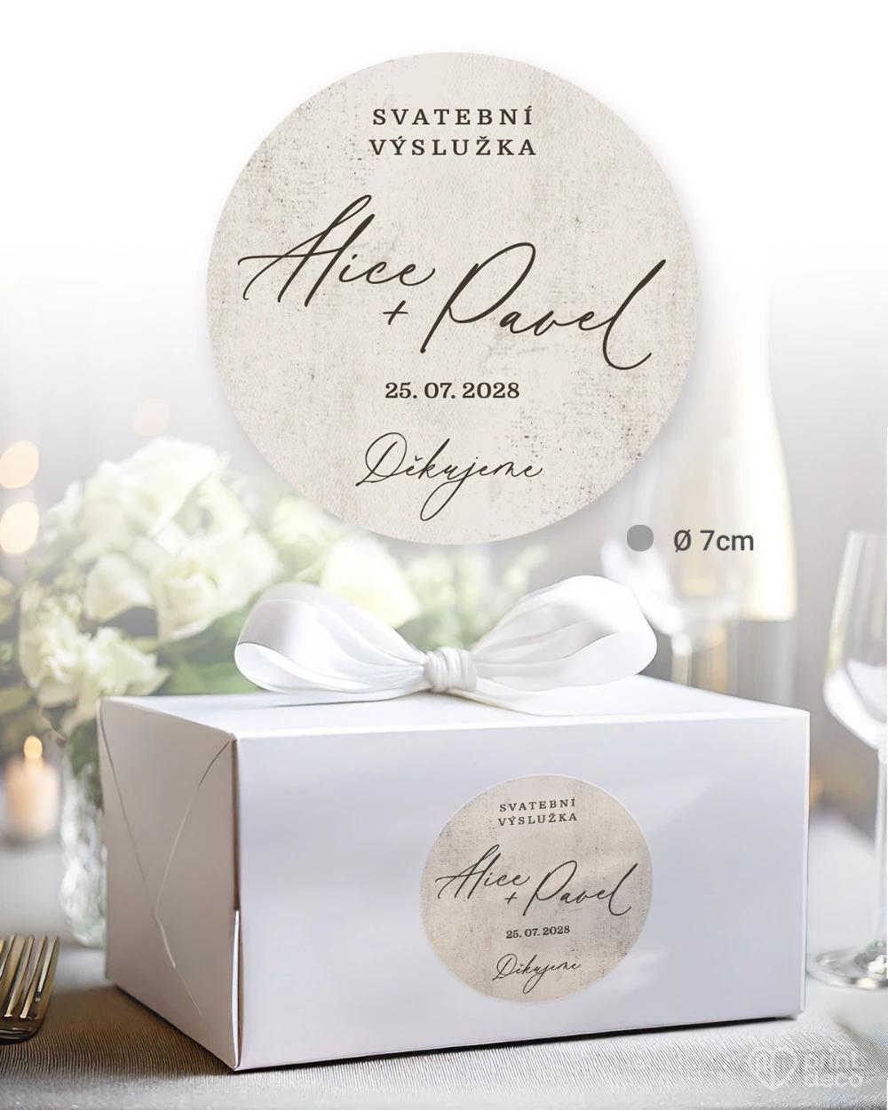 Svatební samolepky na výslužky V objetí okamžiku 2/5