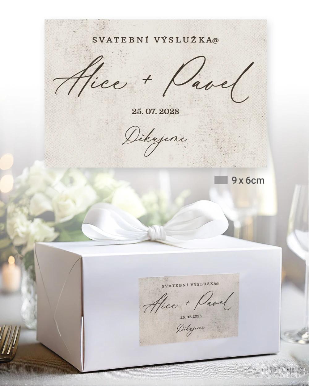 Svatební samolepky na výslužky V objetí okamžiku 3/5