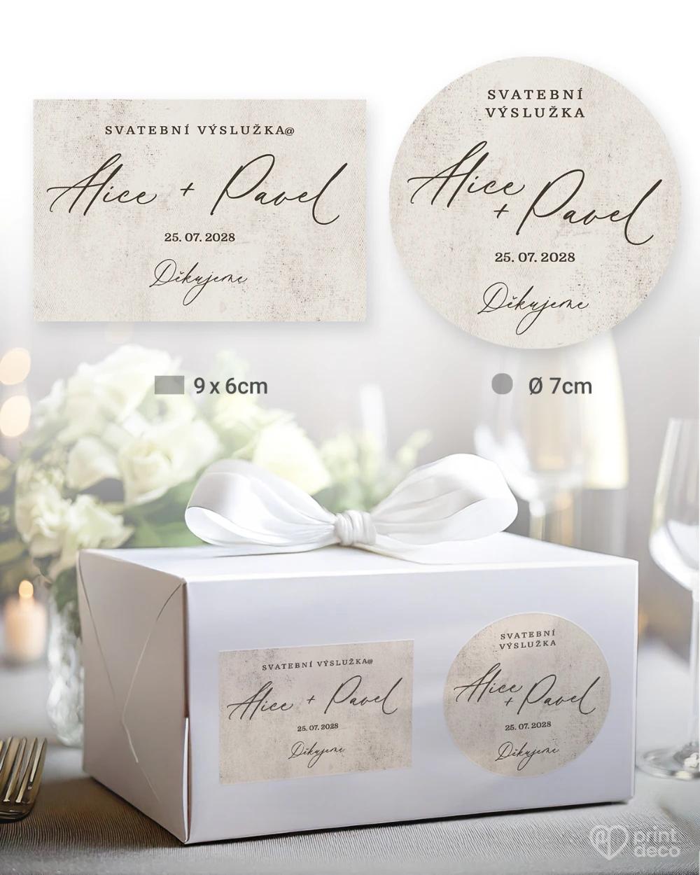 Svatební samolepky na výslužky V objetí okamžiku 0/5