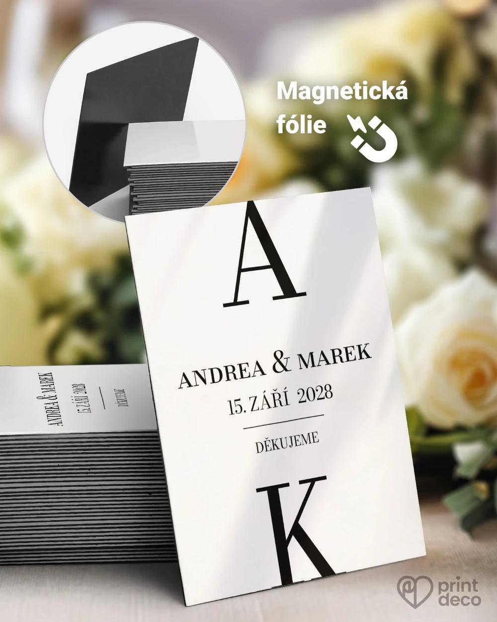 Svatební magnetky – Elegantní monogram 0/1