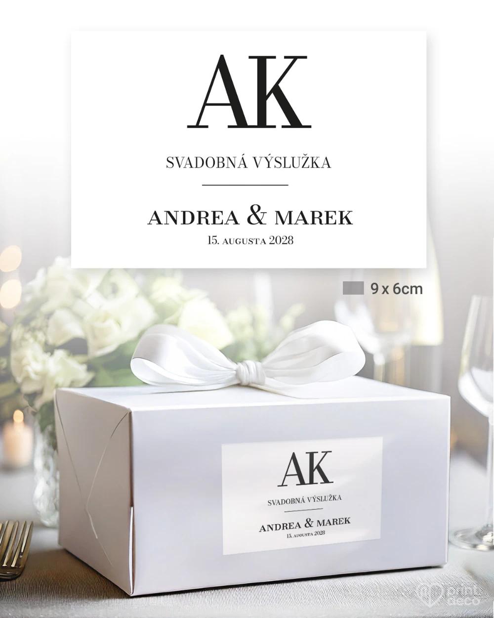 Svatební samolepky na výslužky Elegantní monogram 3/5