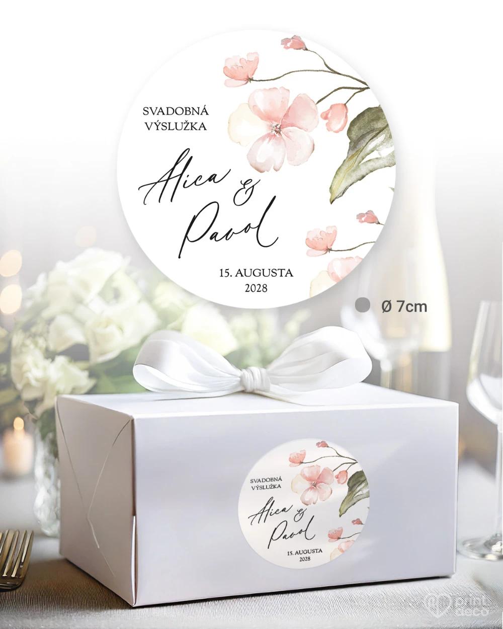Svatební samolepky na výslužky Květinový slib II 4/5