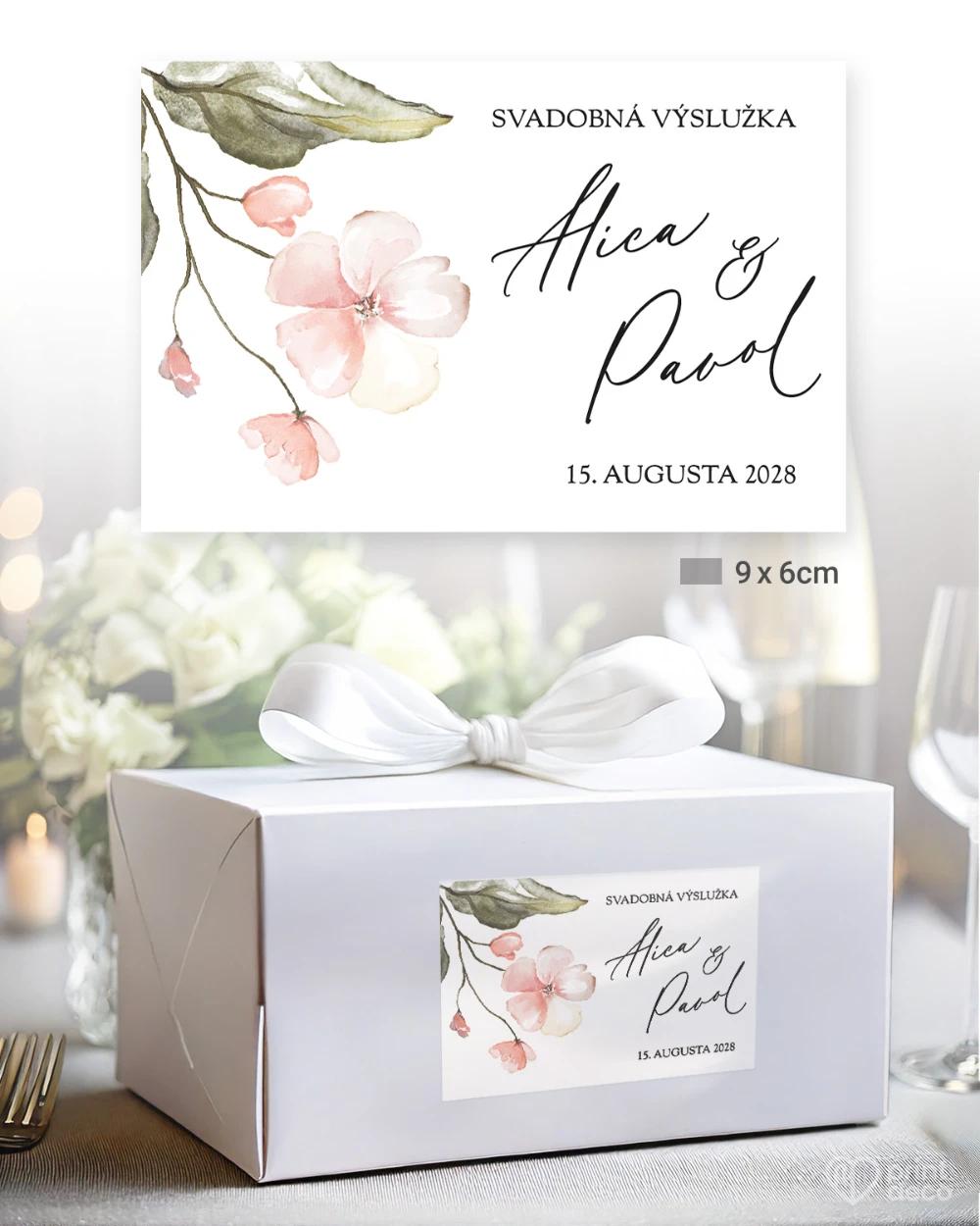 Svatební samolepky na výslužky Květinový slib II 3/5