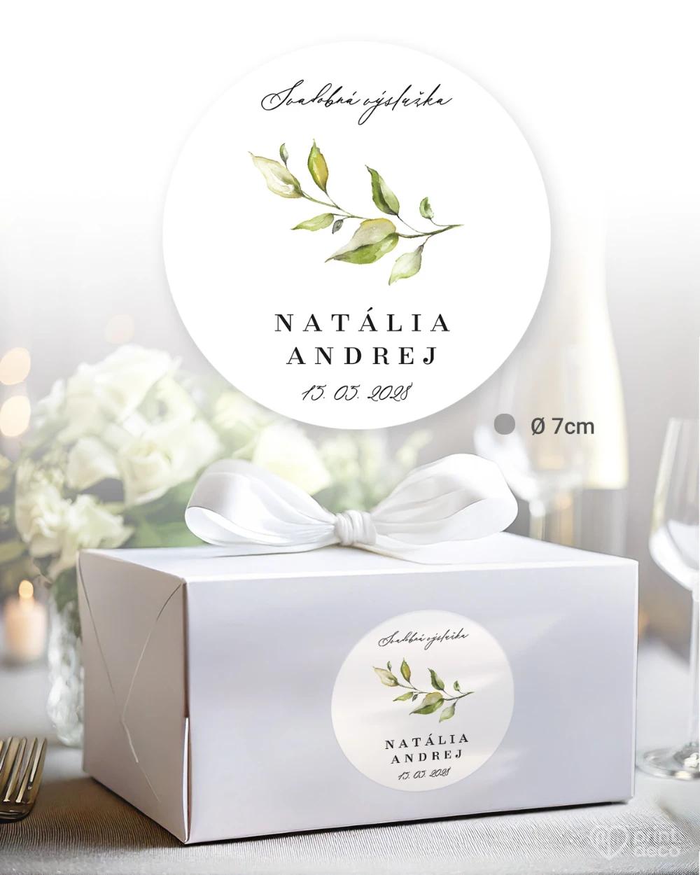 Svatební samolepky na výslužky Greenery IX 4/5