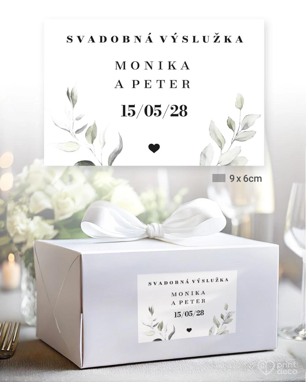 Svatební samolepky na výslužky Zelená romance 3/5