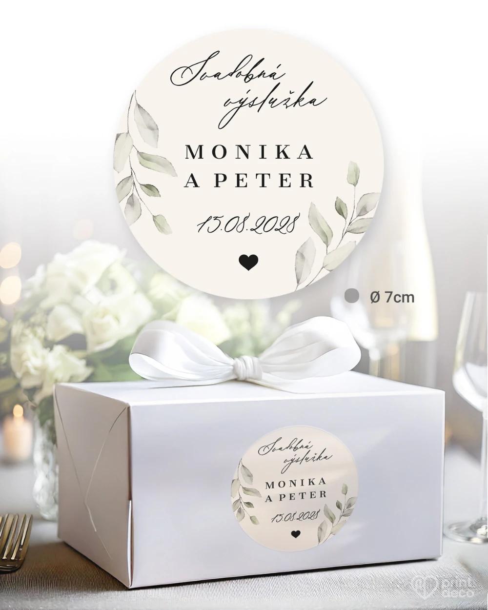 Svatební samolepky na výslužky Zelená romance II 4/5