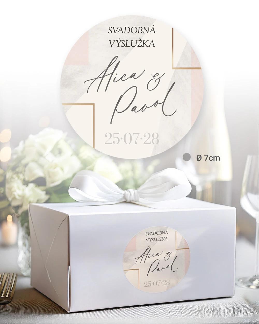 Svatební samolepky na výslužky Geometrická láska 4/5