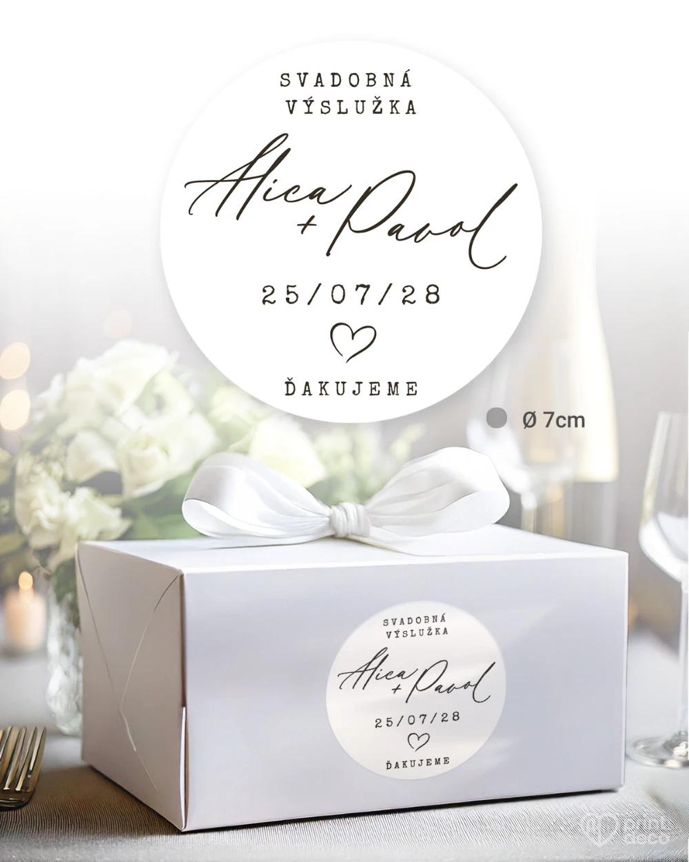 Svatební samolepky na výslužky List lásky 4/5