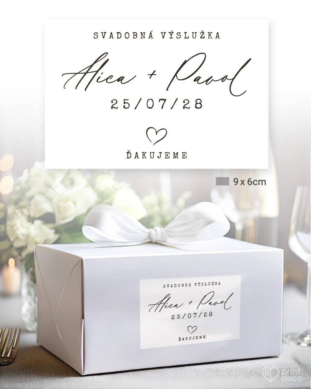 Svatební samolepky na výslužky List lásky 3/5