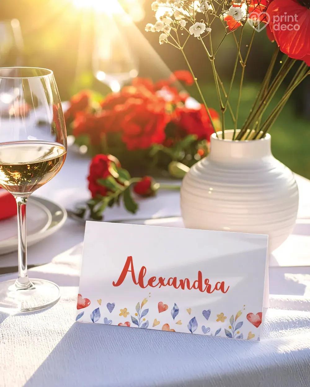 Svadobné menovky - V objatí vetvičiek 0/1