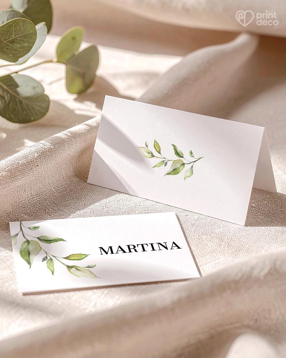 Svatební jmenovky – Greenery IX 1/2