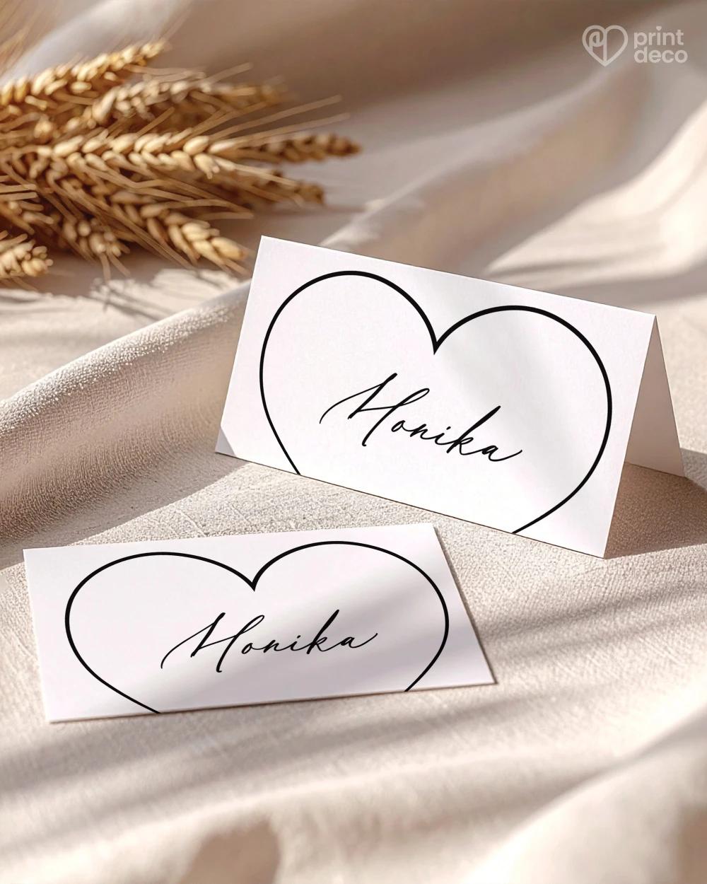 Svatební jmenovky – Jedno srdce III 0/2