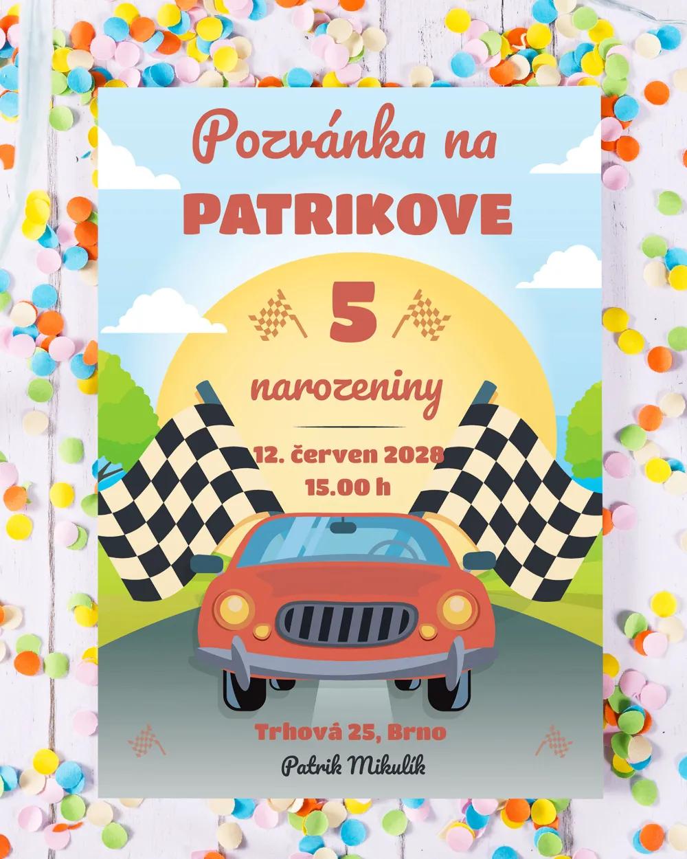 Pozvánka na dětskou oslavu – Auto