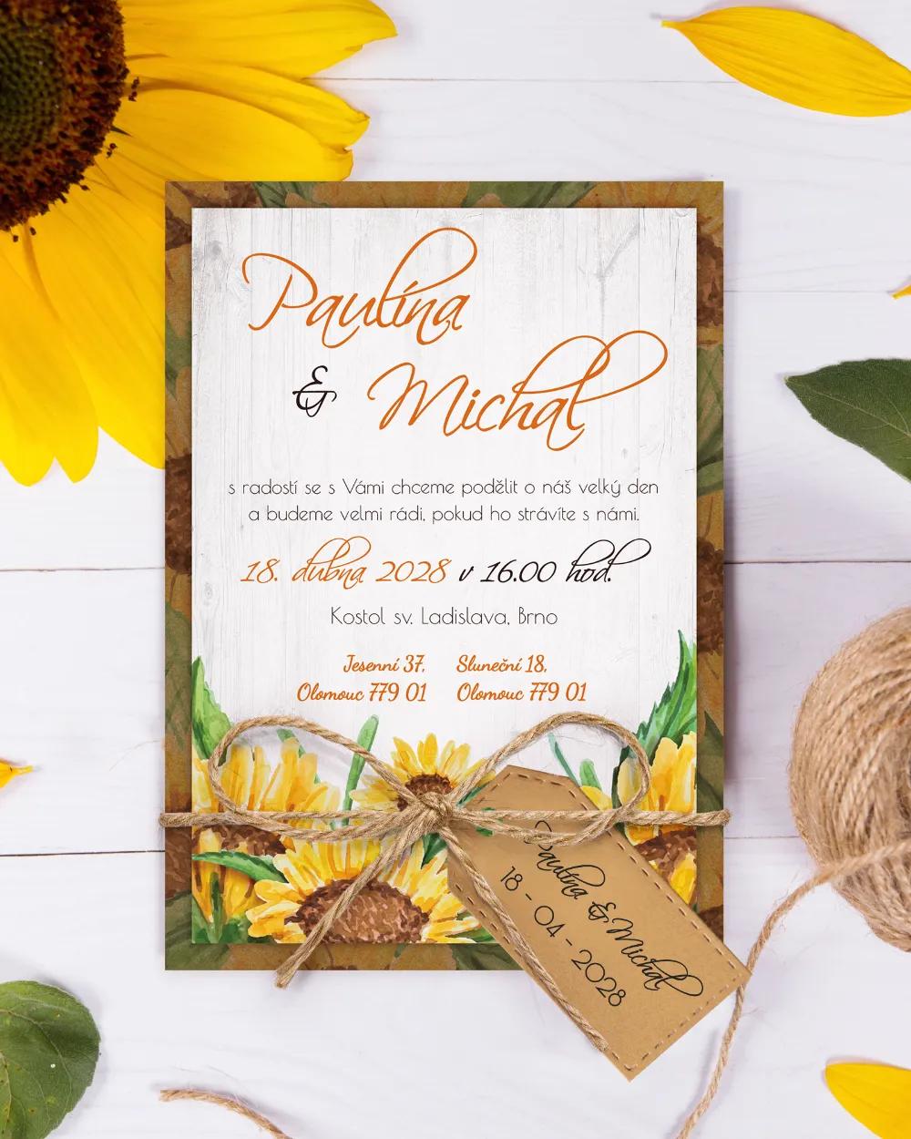 Svatební oznámení Slunečnice I
