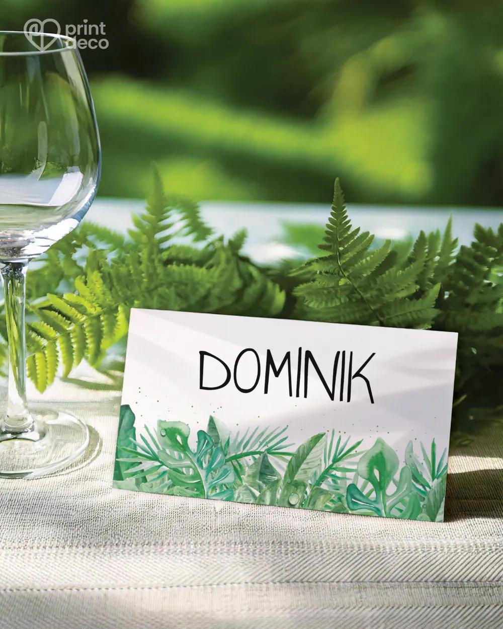 Jmenovky na oslavu v přírodním Greenery stylu