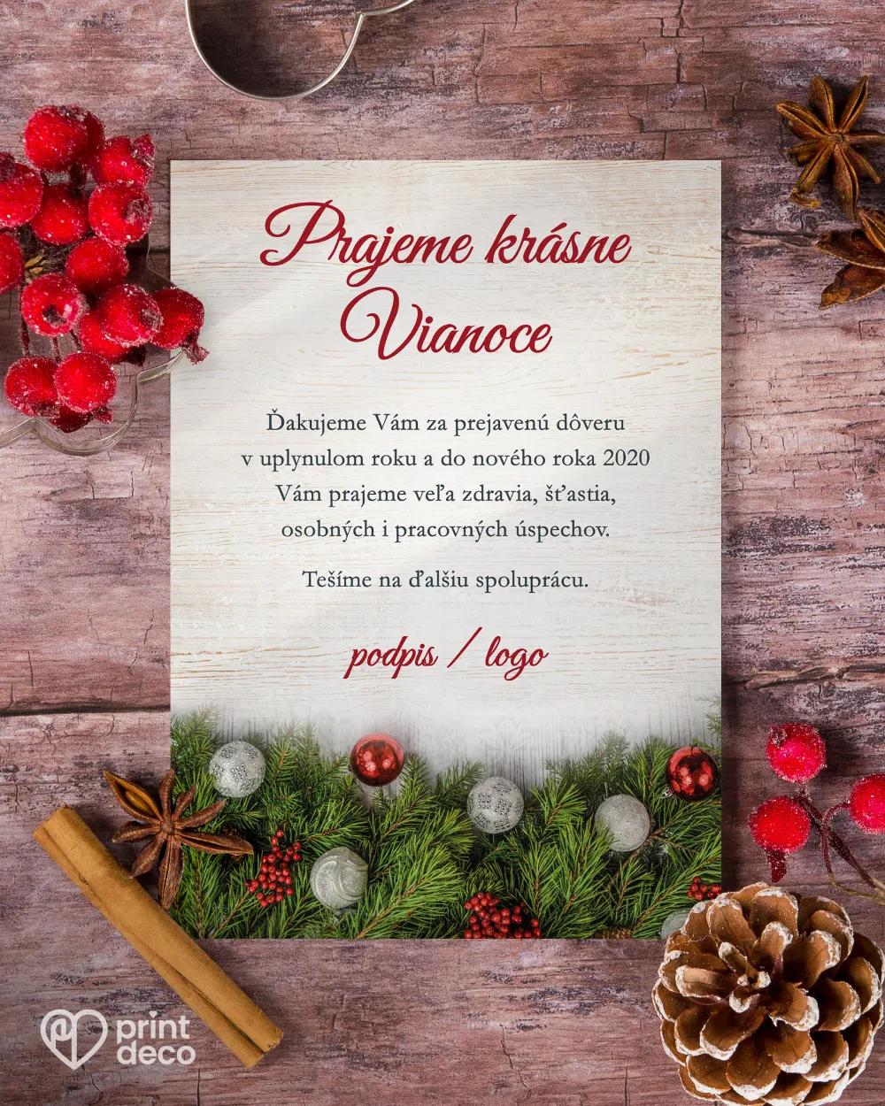 Vánoční pozdrav s kouzlem jehličí